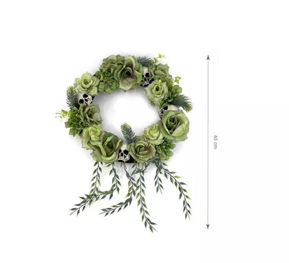 Corona de Flores verdes de 60x43 cm