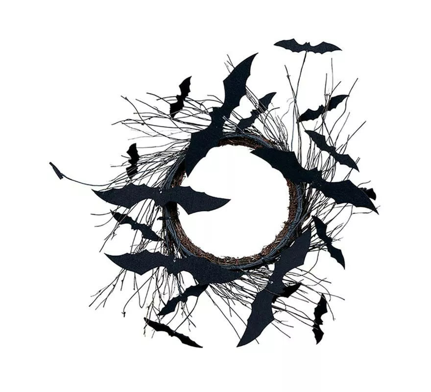 Corona de Murciélagos negros de 30 cm