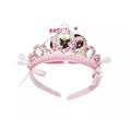 Corona de Princesa strass rosa con lazos