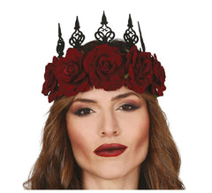 Queen Crown with Burgundy Flowers