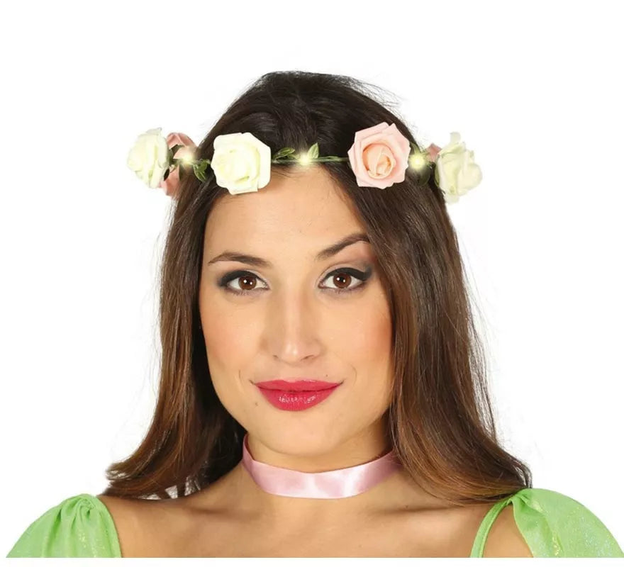 Corona de Rosas con Luz