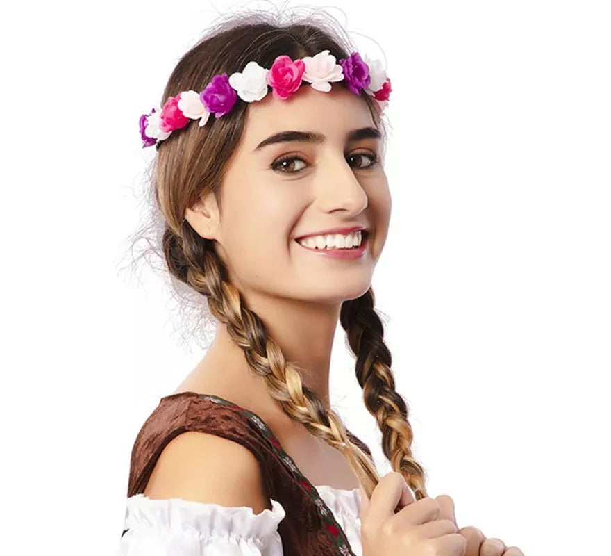 Corona Hippie de Flores de 60 cm