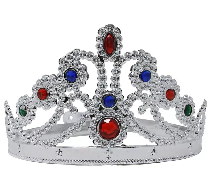 Corona o Diadema de Reina de color plata ajustable