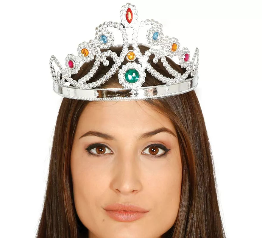 Corona o Diadema de Reina de color plata ajustable