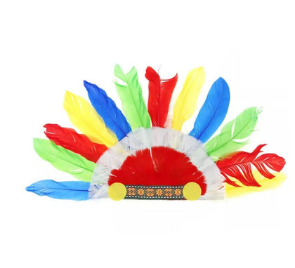 Corona o Penacho de Indio multicolor adulto