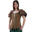 Corpiño Medieval Marrón con Hombreras para mujer