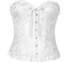 White corset with bow for women