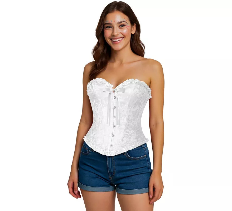 Corset blanco con Lazo para mujer
