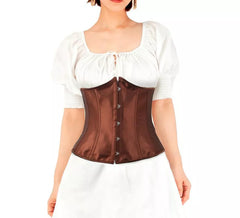 Brown satin corset for women