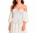 Corset Jacquard blanco con Lazo para mujer