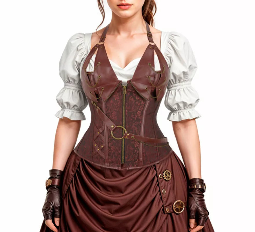 Translation missing: en.Corset Jacquard Steampunk para mujer