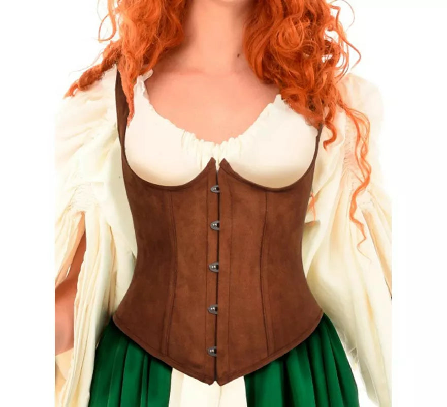 Translation missing: en.Corset Medieval marrón para mujer