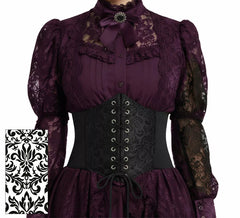 Shiny black corset for women