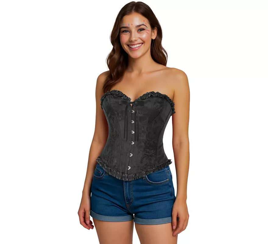 Corset negro con Lazo para mujer