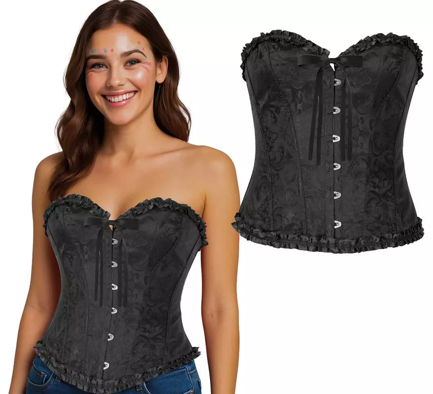 Corset negro con Lazo para mujer