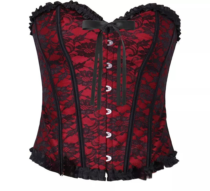 Translation missing: en.Corset Pirata burdeos para mujer