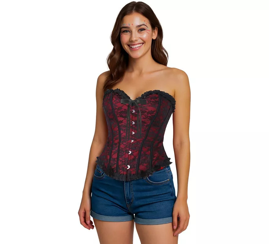 Translation missing: en.Corset Pirata burdeos para mujer