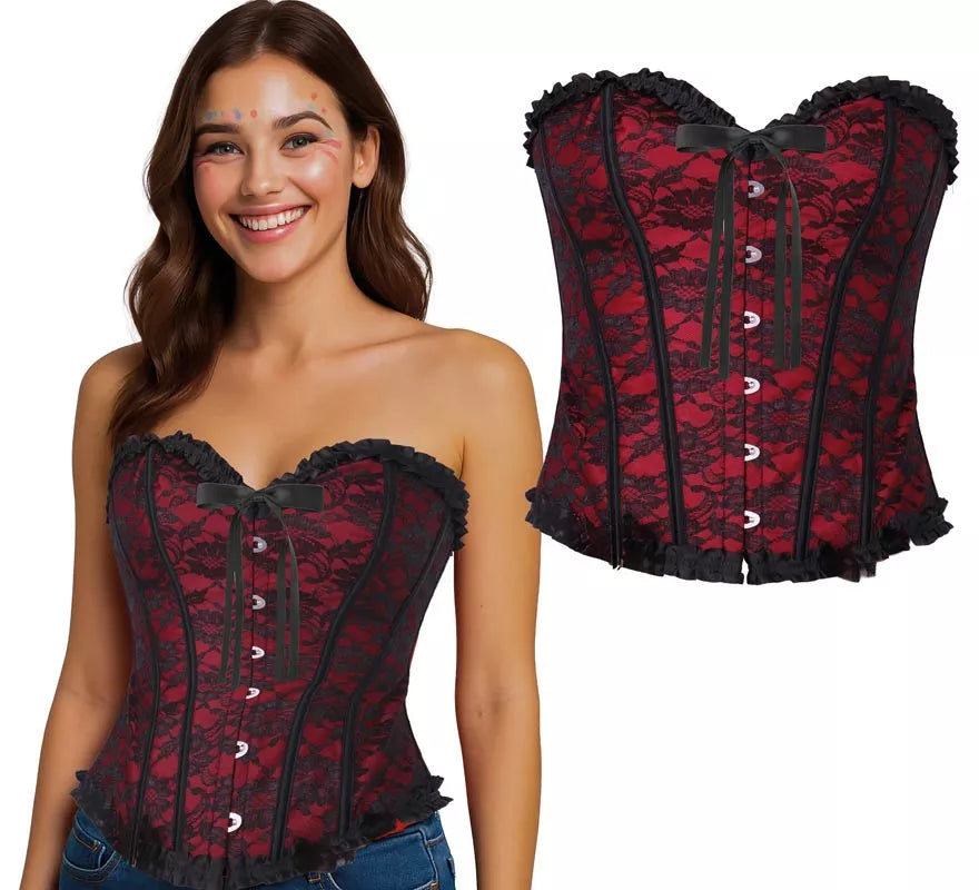 Translation missing: en.Corset Pirata burdeos para mujer