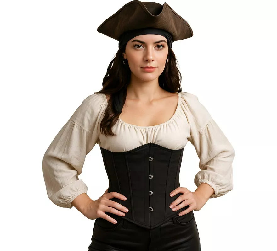Translation missing: en.Corset Pirata negro para mujer