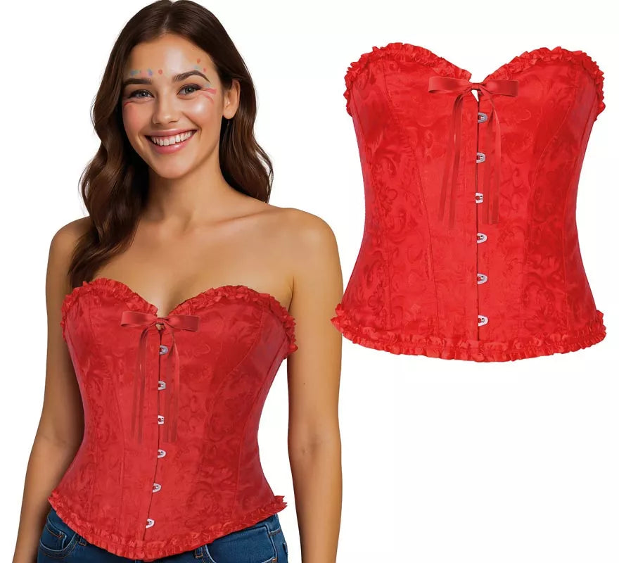 Corset rojo con Lazo para mujer