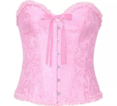 Pink corset with bow for women