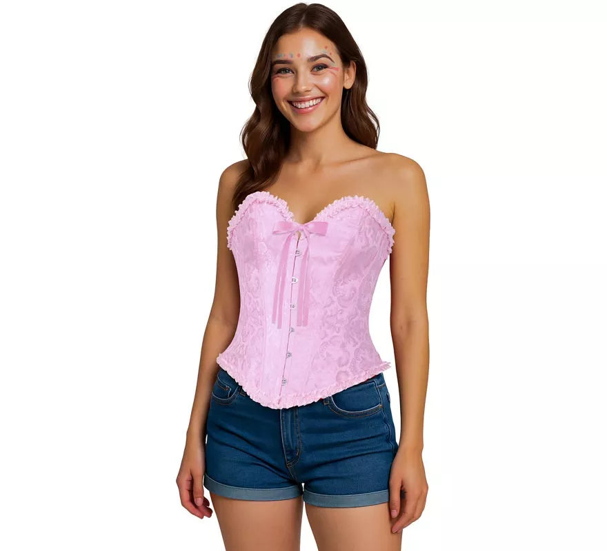 Translation missing: en.Corset rosa con Lazo para mujer