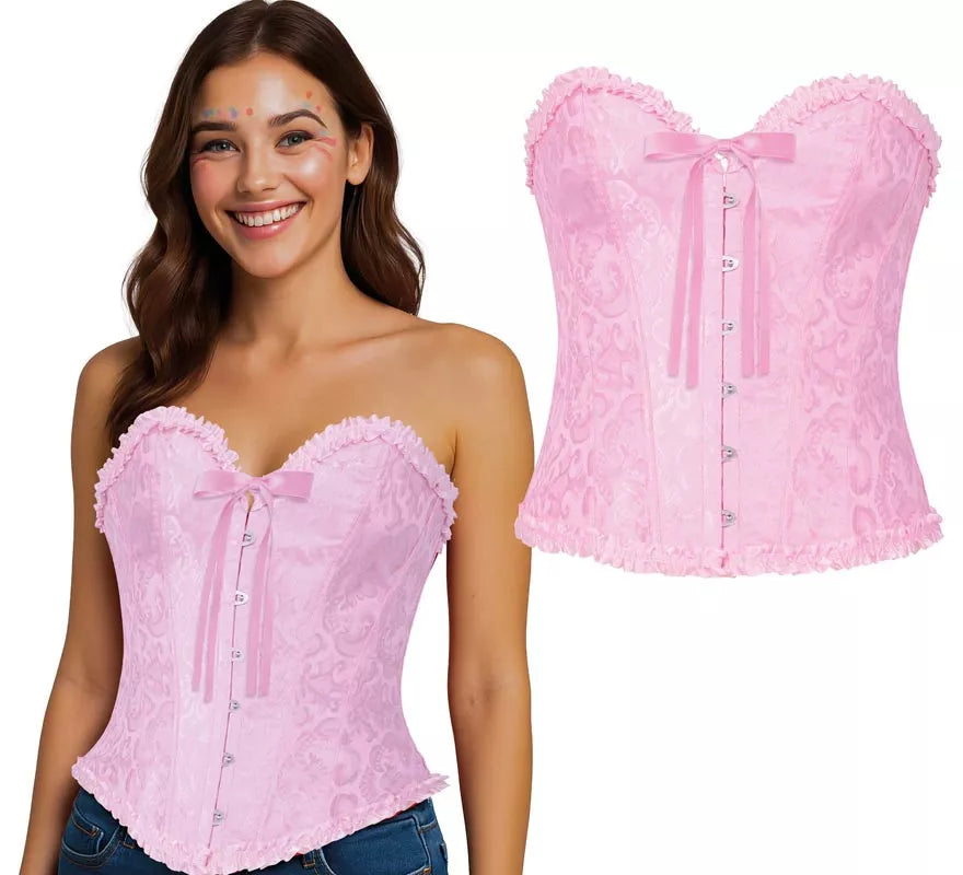 Translation missing: en.Corset rosa con Lazo para mujer