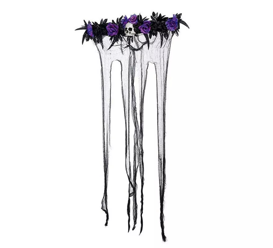 Cortina con Flores Lilas de 80X120 cm