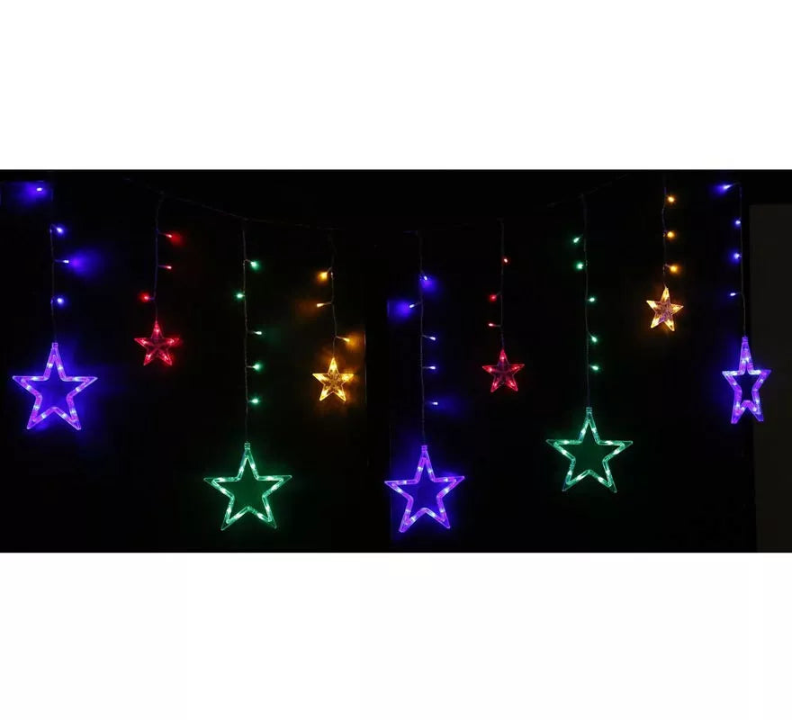 Translation missing: en.Cortina de 12 Estrellas con 138 Led multicolor de 2 metros