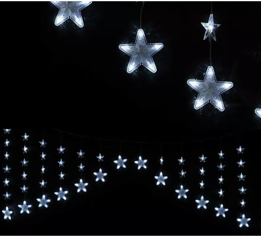 Translation missing: en.Cortina Estrellas 136 Led Blanco 150 x