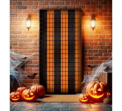 Halloween curtain with black and orange checkered pattern, 1x2 m