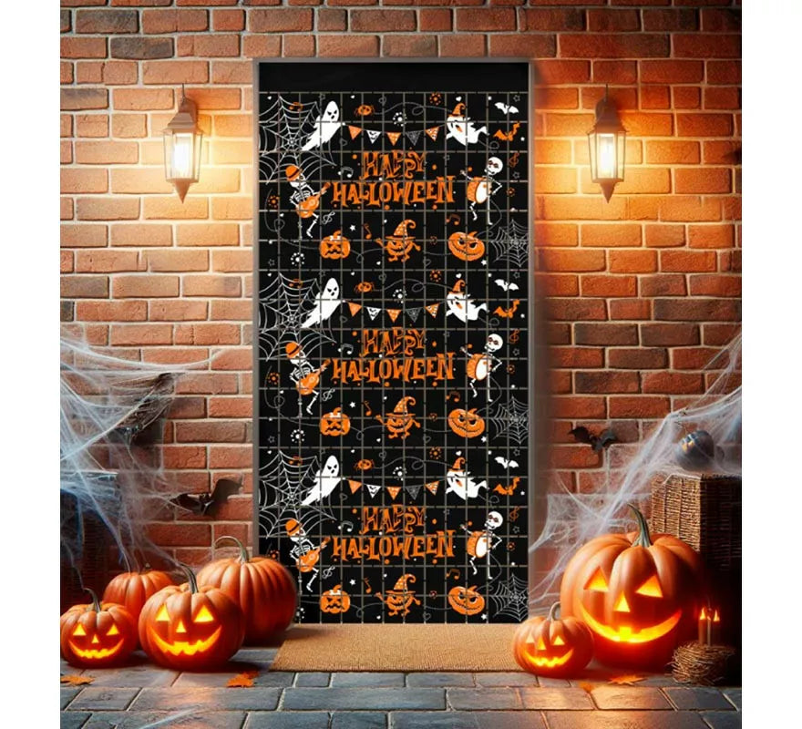 Translation missing: en.Cortina Happy Halloween de cuadros de 1x2 m