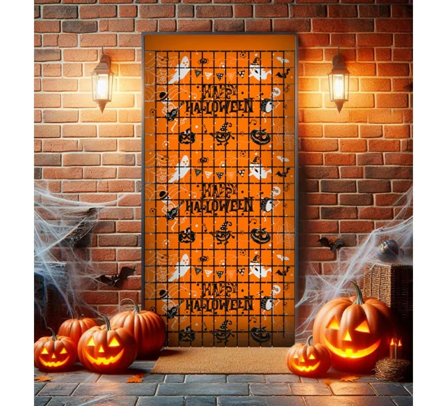 Translation missing: en.Cortina Happy Halloween Fantasmas de cuadros de 1x2 m