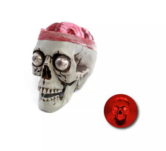 Fake skull with exposed brains and light 18x13 cm
