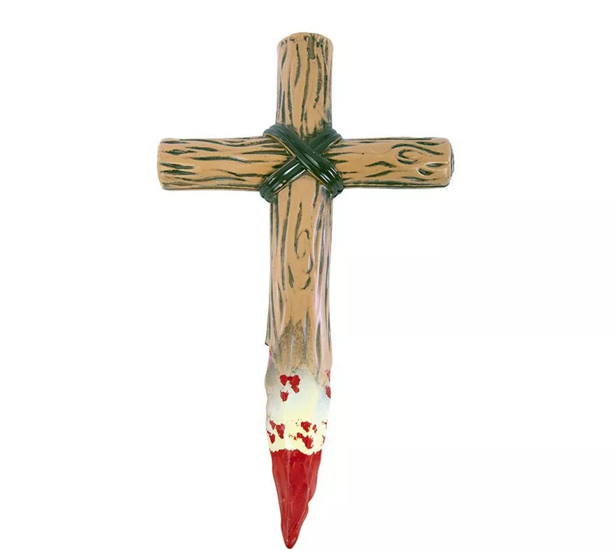 Translation missing: en.Cruz Matavampiros con sangre falsa de 30,5X18 cm