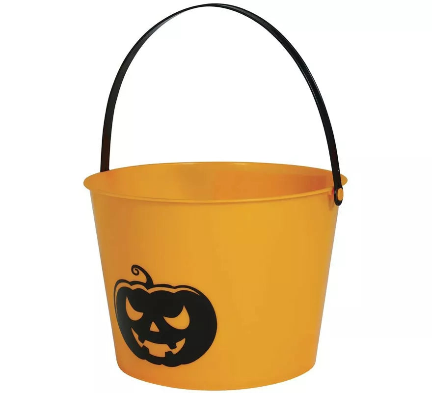 Cubo Calabaza con Luz en La Base naranja 15x20 cm