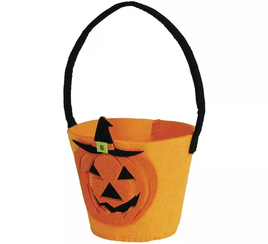 Cubo Calabaza de Fieltro 12x10 cm
