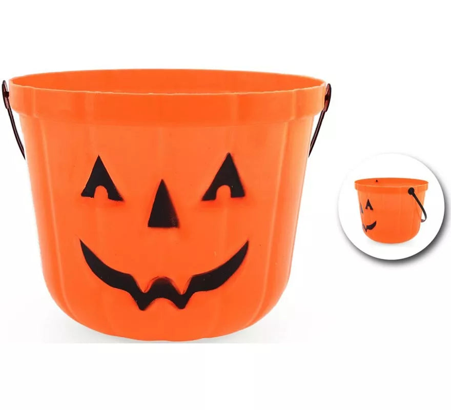 Cubo Calabaza naranja de 19x15 cm