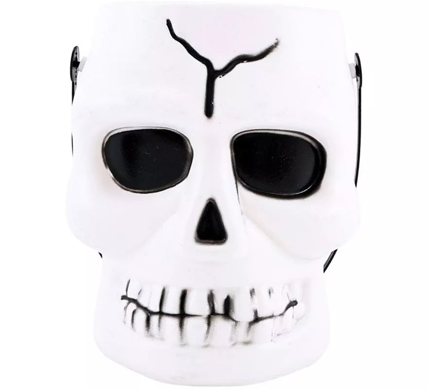 Cubo Calavera Blanca de 14x16x17 cm