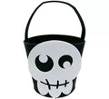 Cubo Calavera de Fieltro blanco y negro 20x18x18,50 cm