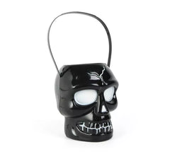Black Skull Bucket with Handle 12x14x16 cm