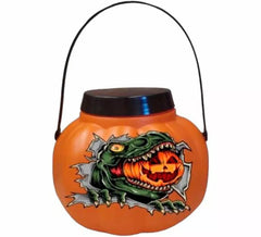 Dinosaur Pumpkin Candy Bucket with Lid
