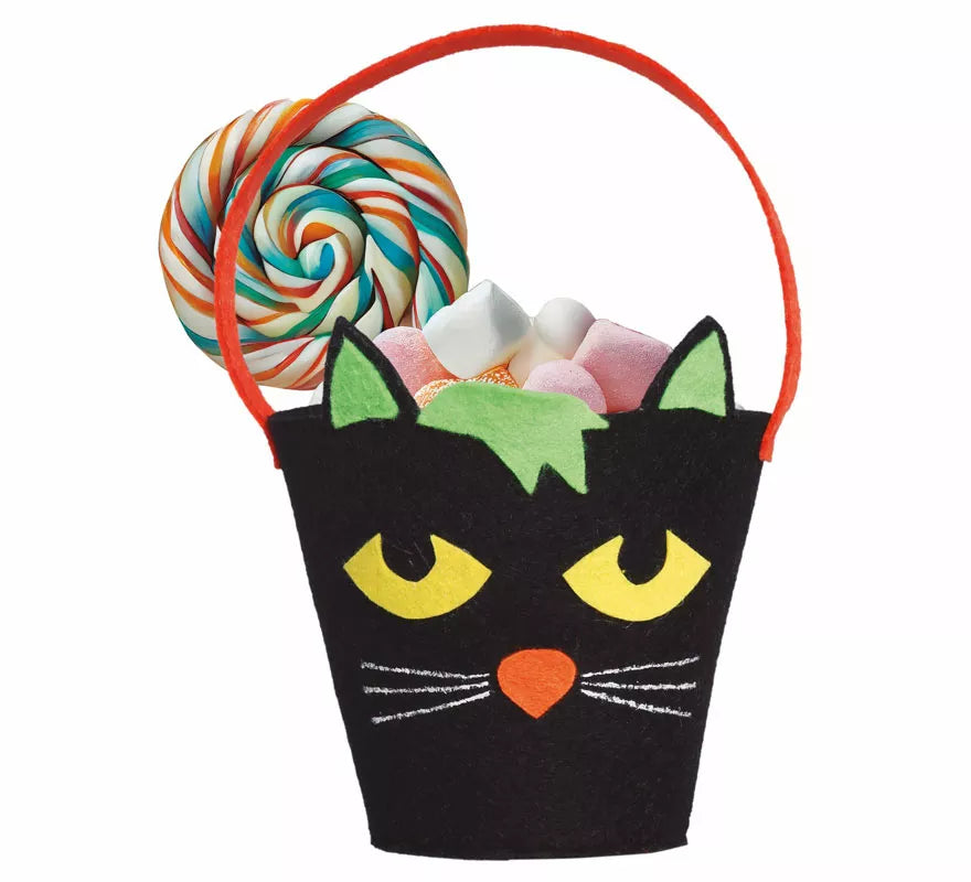 Cubo Gato Negro de Fieltro de 20 cm