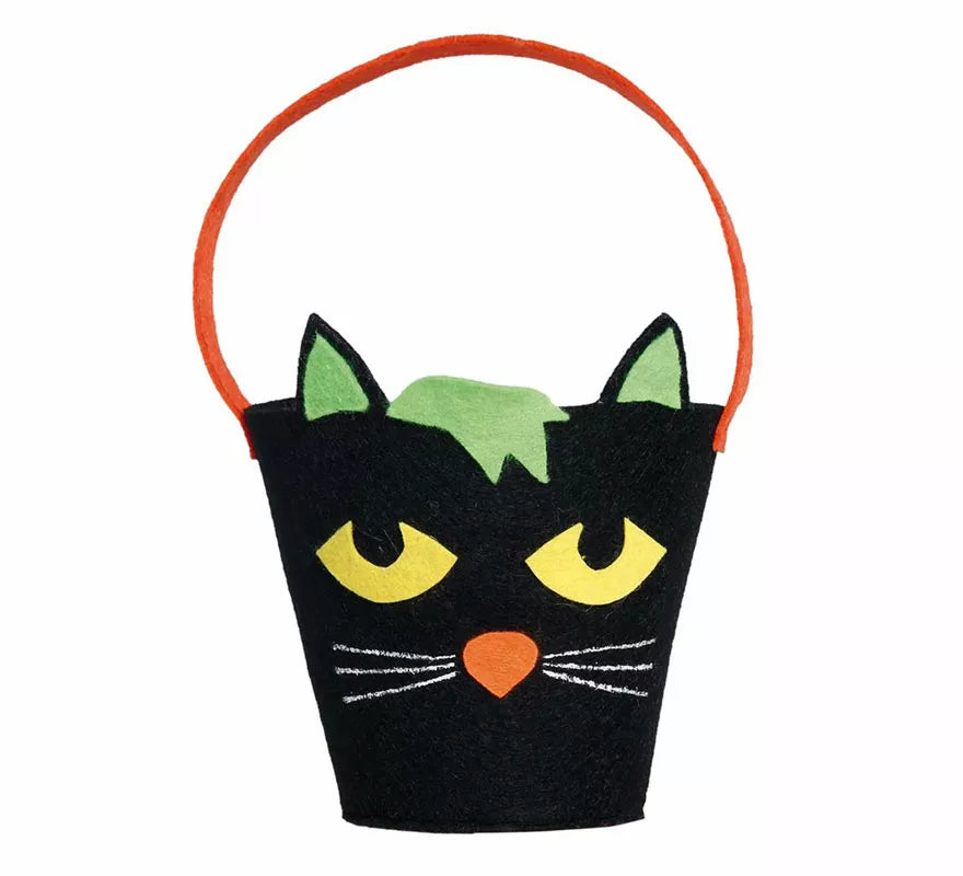 Cubo Gato Negro de Fieltro de 20 cm