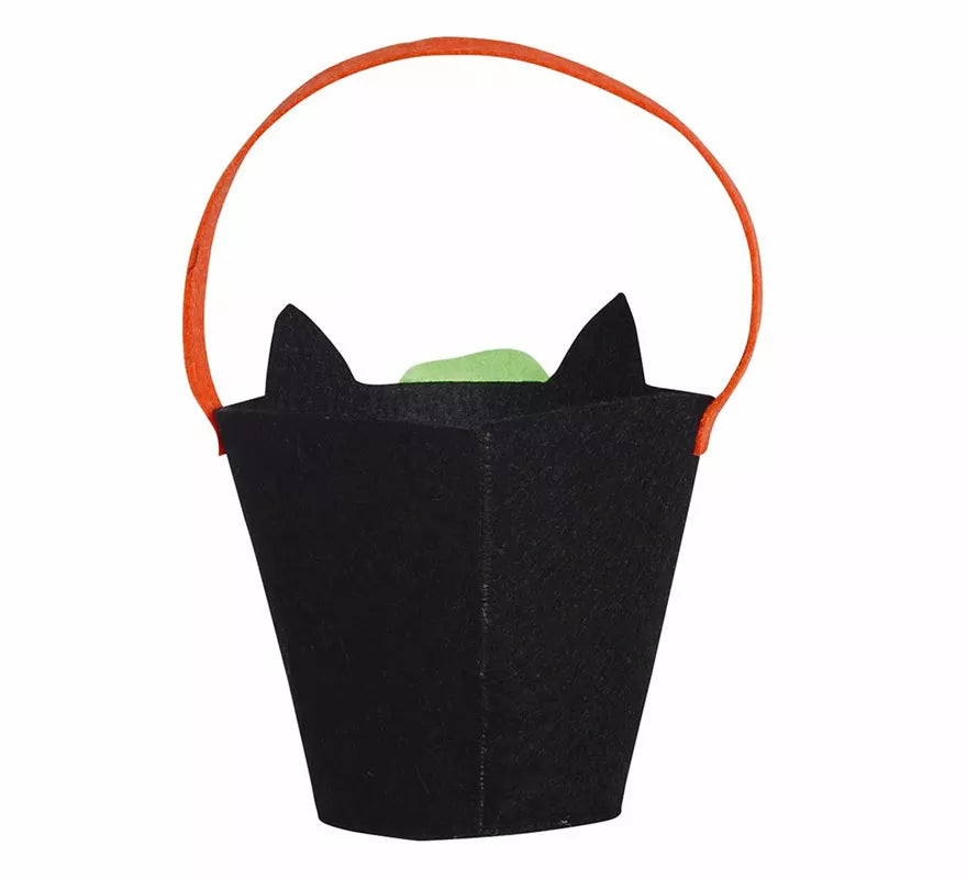Cubo Gato Negro de Fieltro de 20 cm