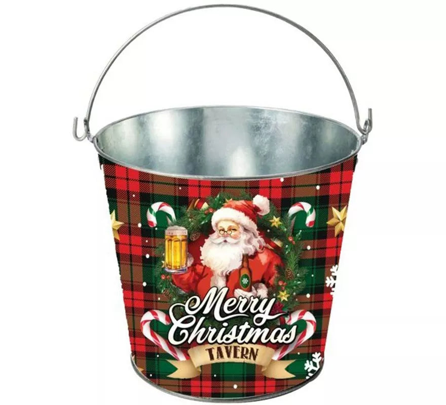 Translation missing: en.Cubo Merry Christmas de metal de 19x23 cm