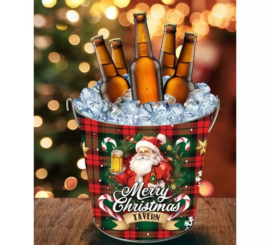 Translation missing: en.Cubo Merry Christmas de metal de 19x23 cm