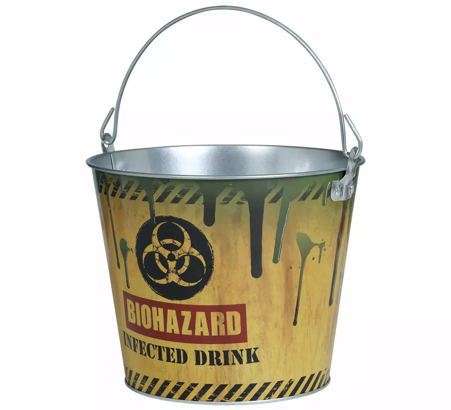 Cubo Metal Biozard amarillo de 19X23 cm
