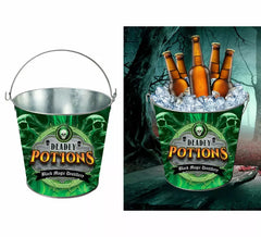 Green Metal Potions Bucket 19X23 cm