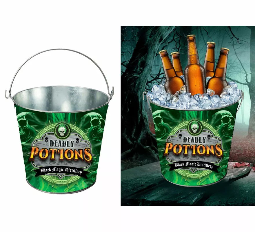 Translation missing: en.Cubo Metal Potions verde de 19X23 cm